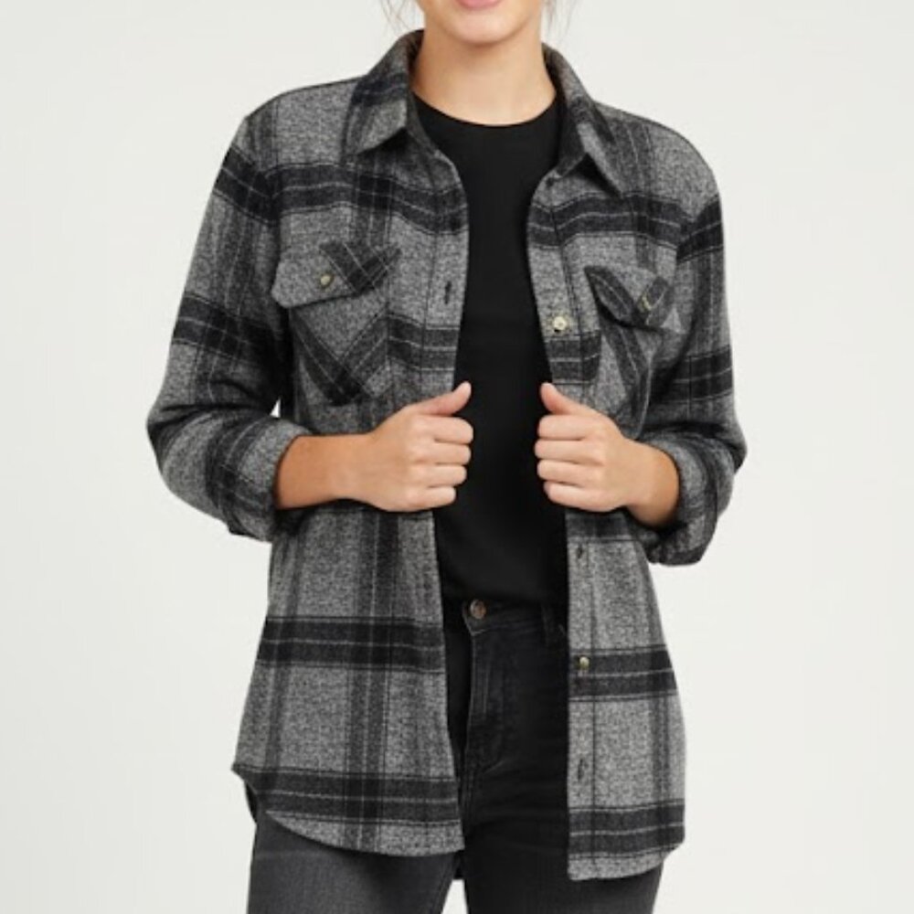 NWOT Colorado Clothing Plaid Button-Down Shirt - Small - Gray/Black